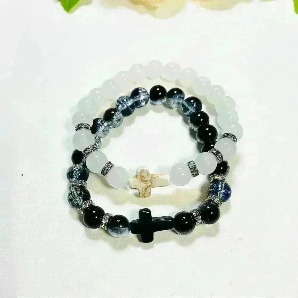 Cross Rhinestone Beaded Bracelets - Picture 5 of 7